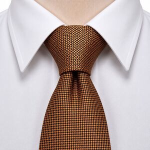 Cremieux Handmade Silk Dress Tie Copper Orange and Black Geometric Diamond